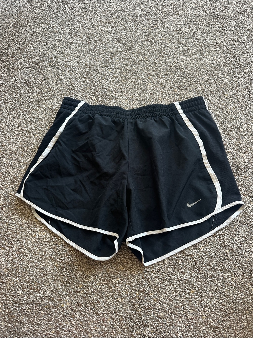 Nike Black Athletic Running Shorts with White Trim